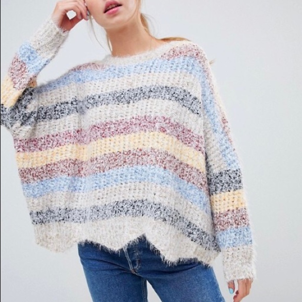 Oversized fuzzy sweater